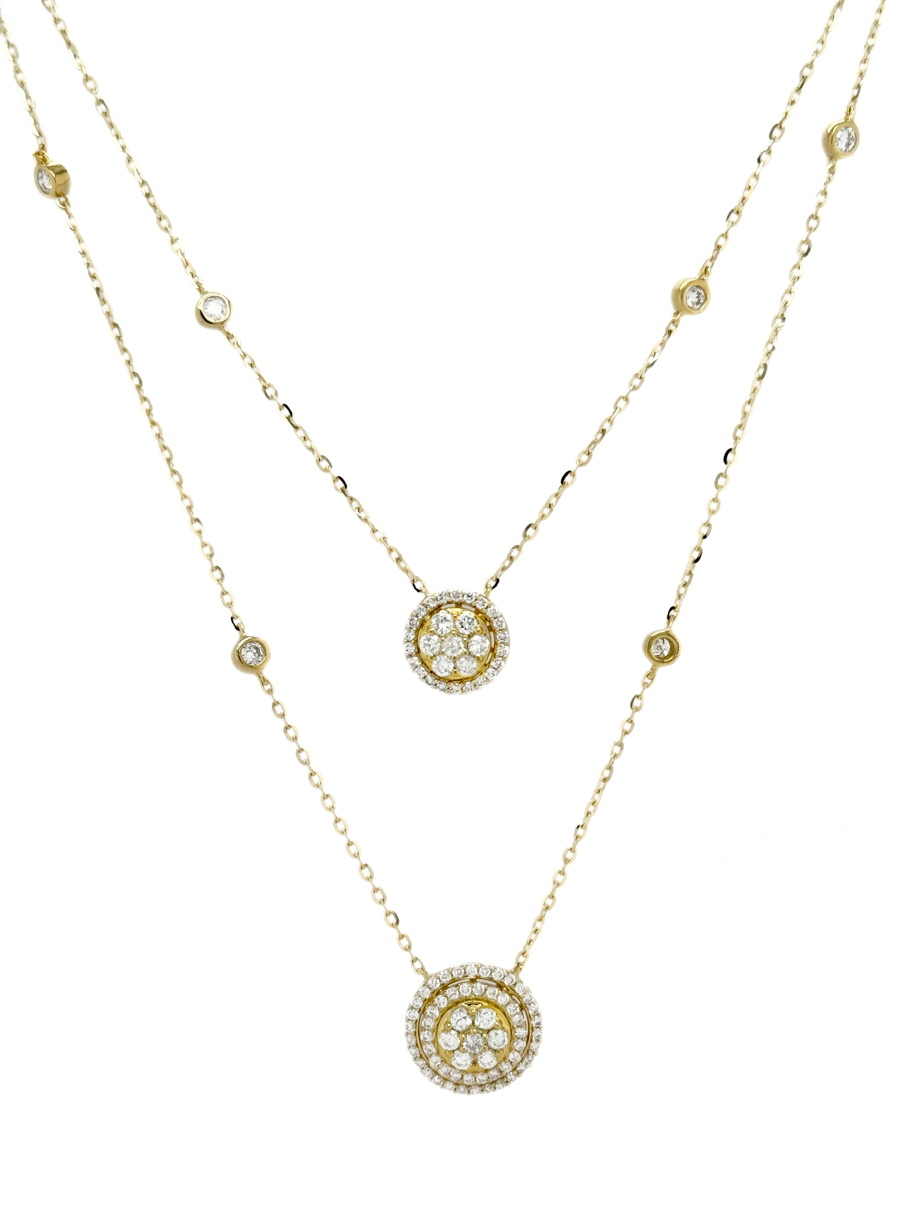 DIAMOND 2-LAYER NECKLACE-112343
